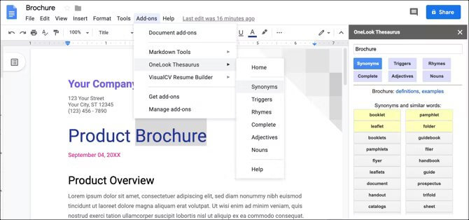 How to Finally Add a Thesaurus to Google Docs