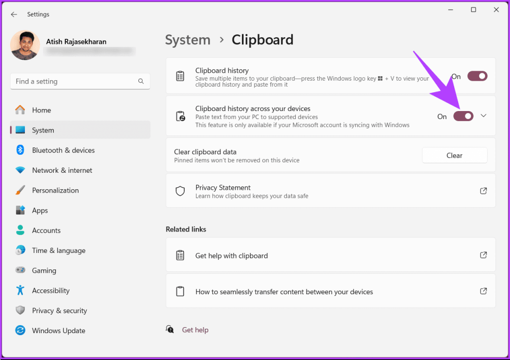 How to Enable Clipboard Syncing in Windows 11